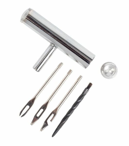 Szydło metalowe- Zestaw wymienny 4w1: 3x szydło, frez, schowek w uchwycie