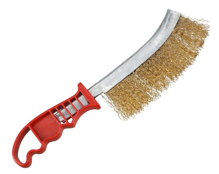 Szczotka druciana mosiężna z plastikowym uchwytem