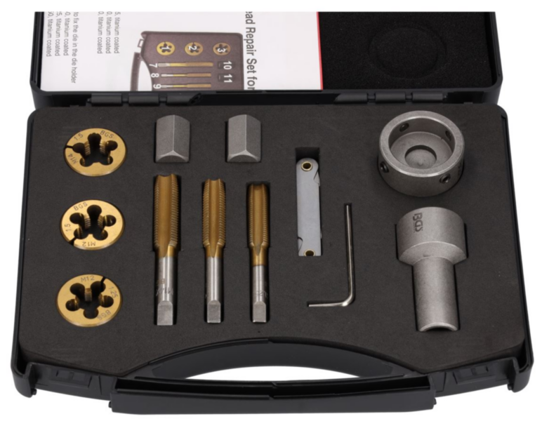 Zestaw do naprawy gwintów mocujących koło, 12 elementów