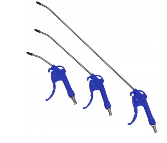 Zestaw 3 pistoletów do przedmuchiwania powietrzem Dysze 100/300/500 mm Uchwyt z tworzywa