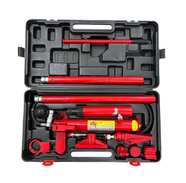 Rozpierak hydrauliczny / siłownik blacharski 10t + akcesoria (żabka, adaptery)