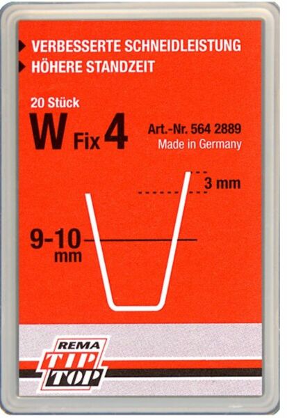 Nożyki W Fix 4, 9-10 mm, do wyrzynarki/nacinarki Rubber Cut, 20 szt
