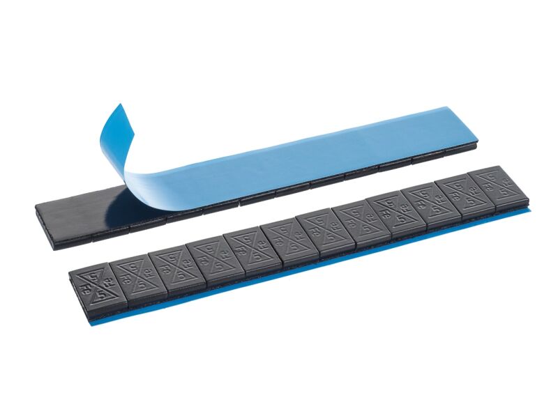 Ciężarek klejony czarny kwadrat 5g stalowy pasek INVENTO