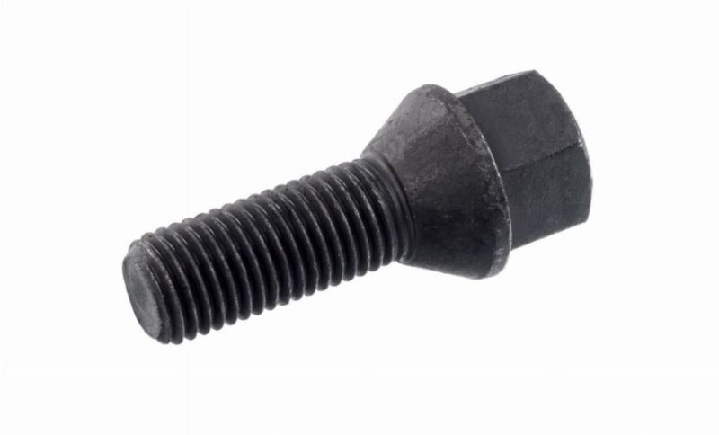 Śruba mocująca M12x1,5, gwint 28mm, stożek, klucz 17,  czarna