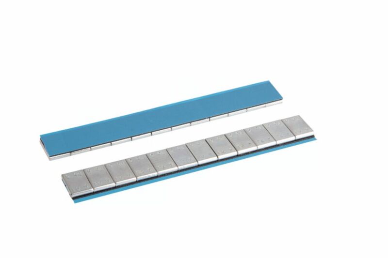 Opakowanie 100 pasków ciężarków klejonych srebrnych kwadratowych 5g stalowych  