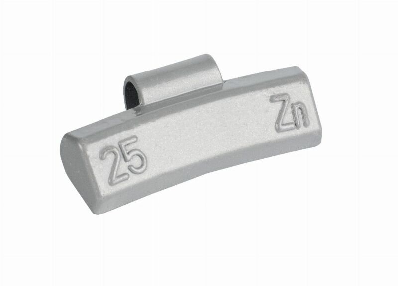 Ciężarki cynkowe powlekane ALU-S 25g, nabijane na obręcz aluminiową