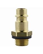 Króciec (wtyk) pneumatyczny RECTUS RQS Typ 26KA z gwintem zewnętrznym 1/4" EURO-profil, mosiądz, do 35 bar