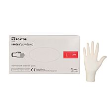 Rękawiczki lateksowe pudrowane Mercator Santex Powdered op.100 szt, rozmiar L