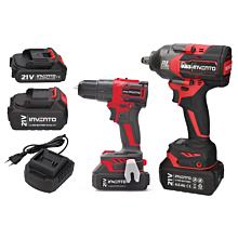 ZESTAW INVENTO klucz A63 + wiertarka A74U + 2x aku (4Ah+ 2Ah) + ładowarka + adapter